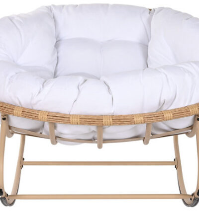 CADEIRA DE BALANÇO EM AÇO RATTAN